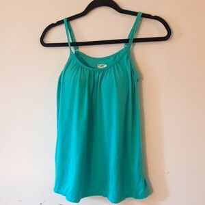 32dergee Cool Women's Teal Spaghetti Strap Top With Molded Cup Shelf Bra